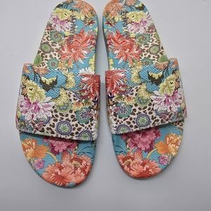 Johnny Was Multicolor Floral Sandals